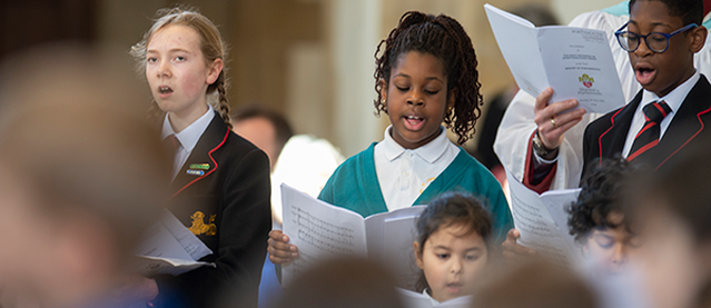 A choir singing