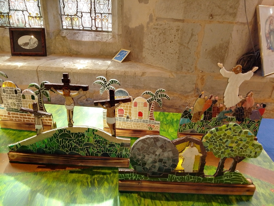 The mosaics depicting the crucifixion, resurrection and ascension of Jesus