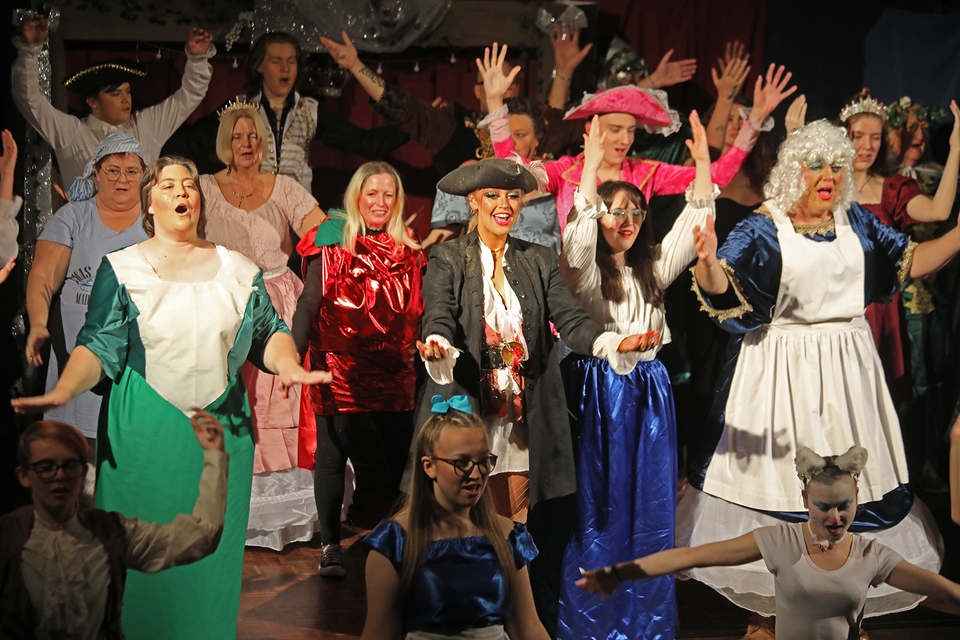 Singing and dancing as part of the pantomime staged at St Clare’s Church, Warren Park
