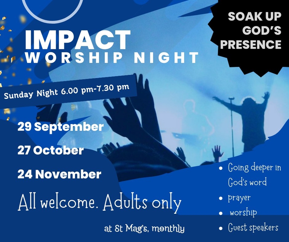 Impact Worship Night – all welcome, adults only.