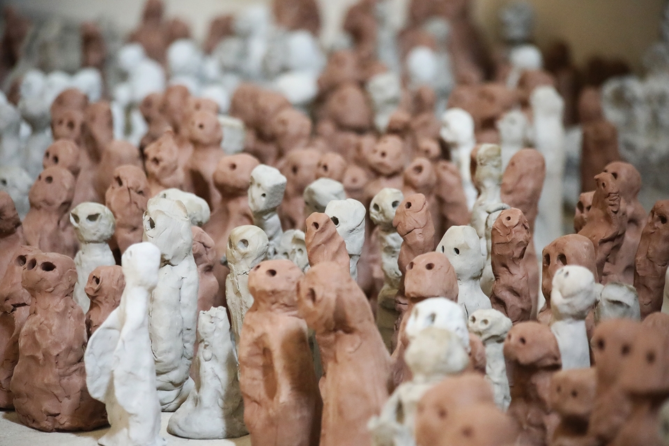 Some of the clay sculptures assembled in the east east of our cathedral