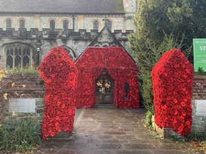Spectacular poppy display inside and outside church