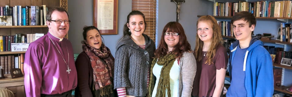 Bishop Christopher and a group of Discovery gap year students