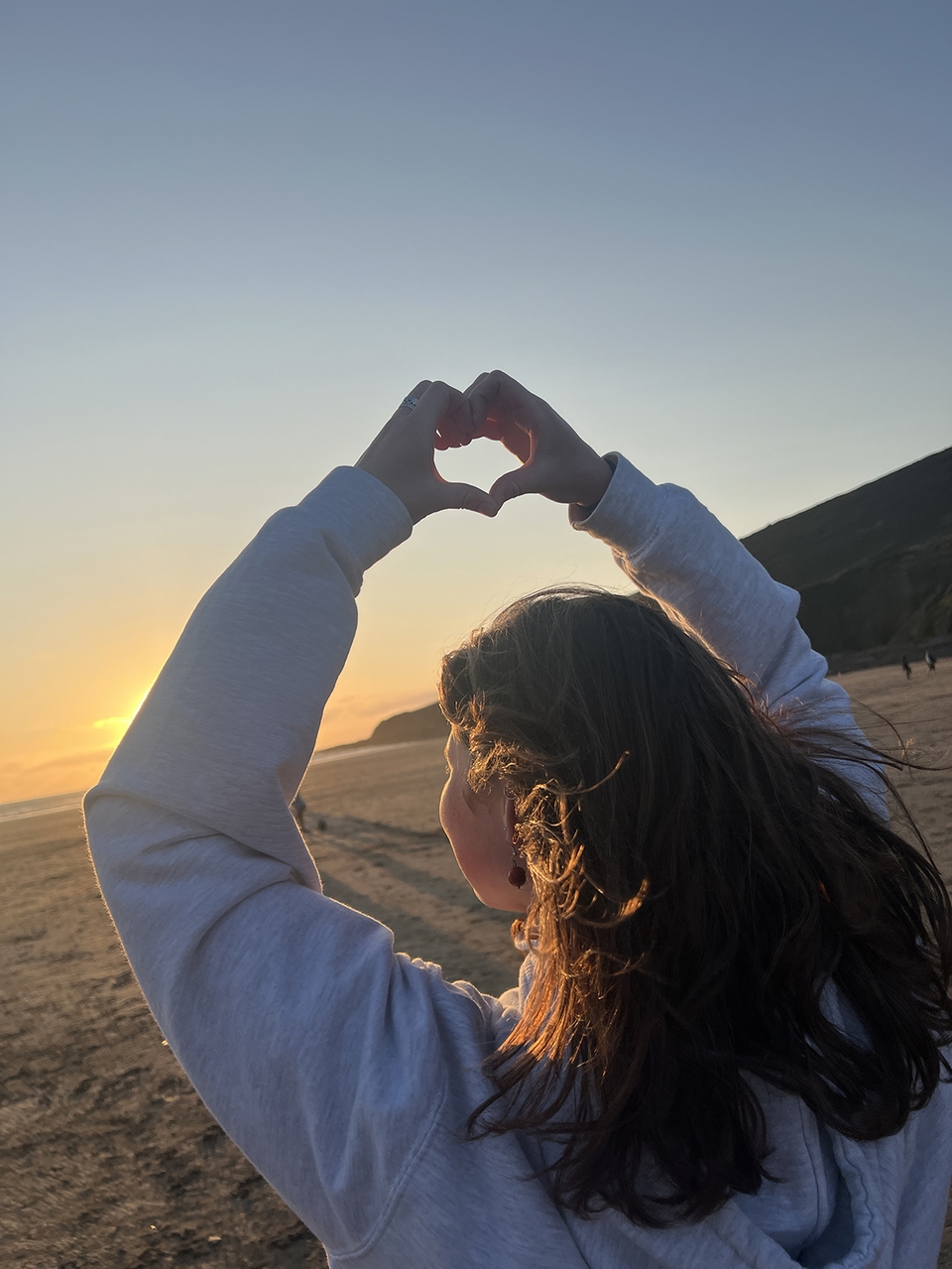 The glorious sunset on the beach