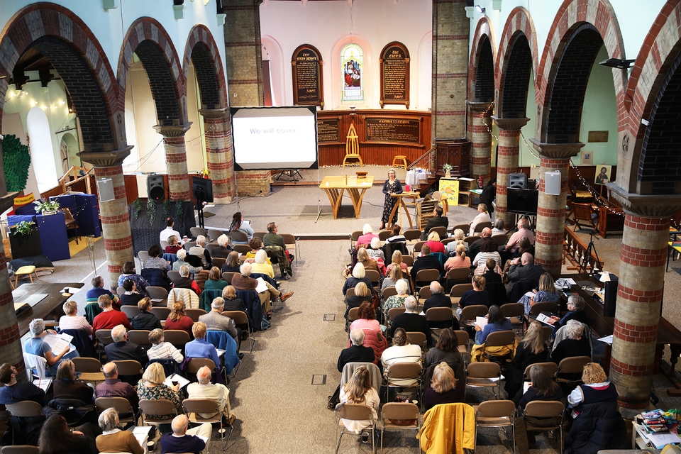 Delegates at St Luke’s Church listen to speakers talking about the issue of trauma