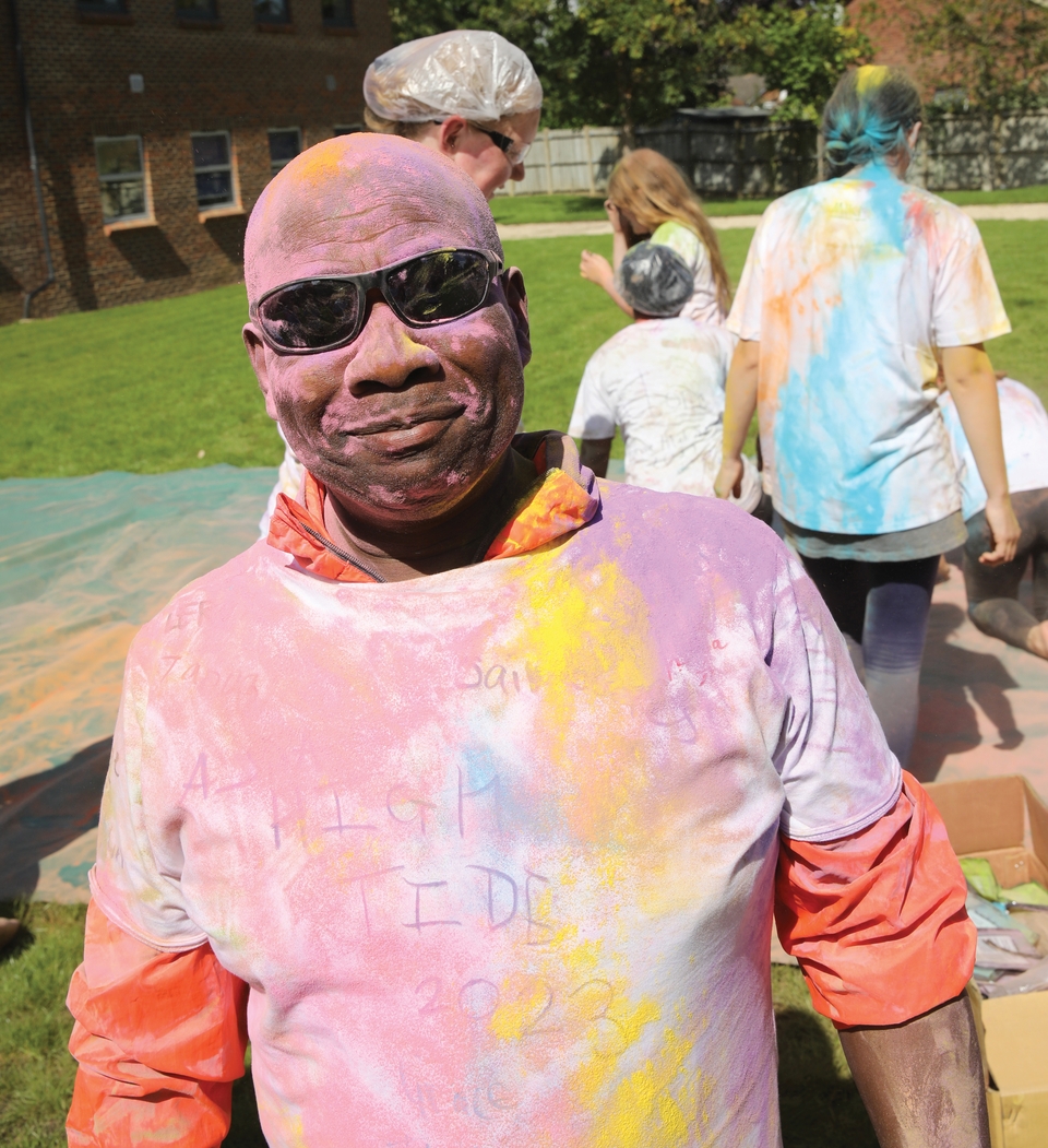 Leroy after a paint party on a High Tide residential trip