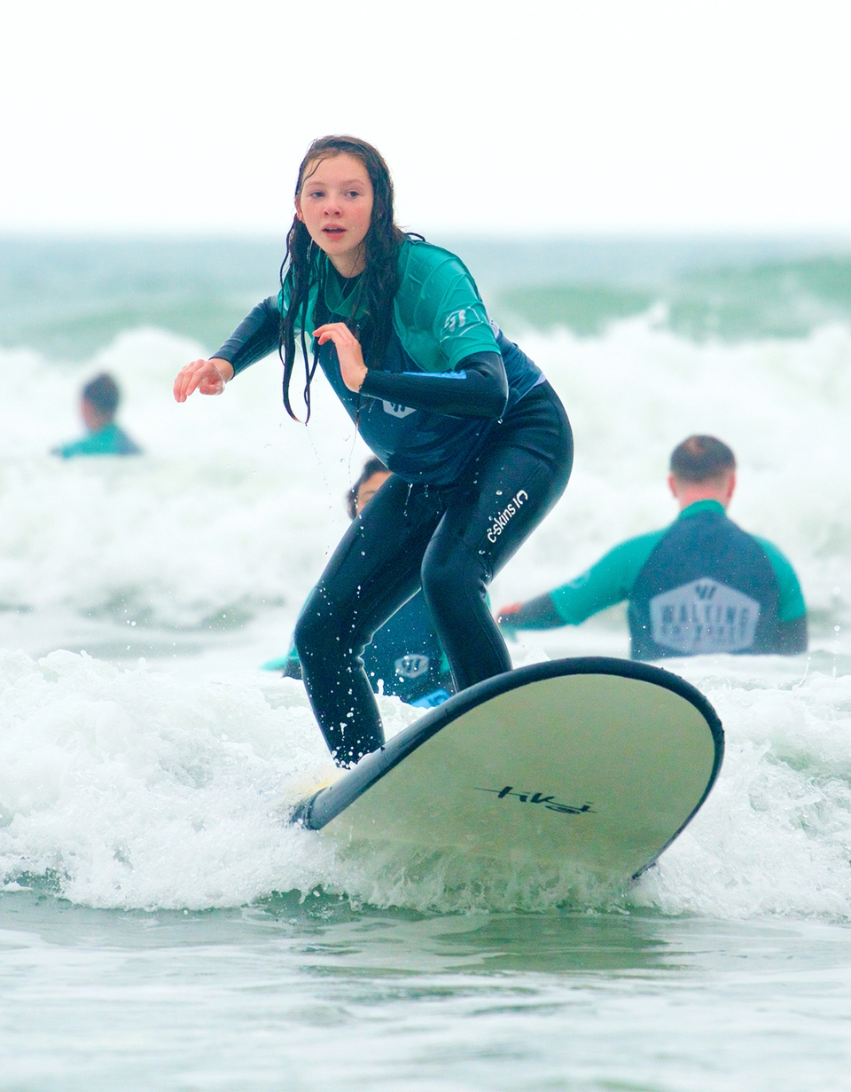 Faith catches a wave