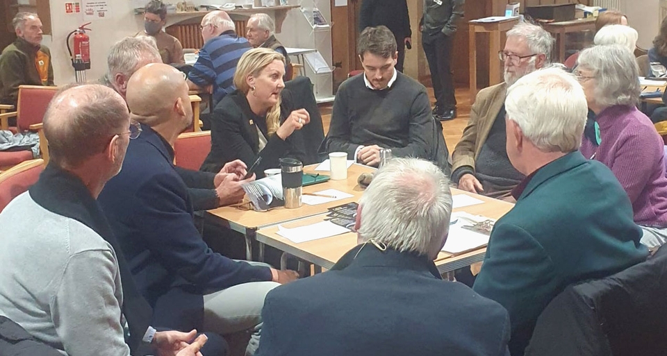 Amanda Martin, MP for Portsmouth North, discusses the film with local residents
