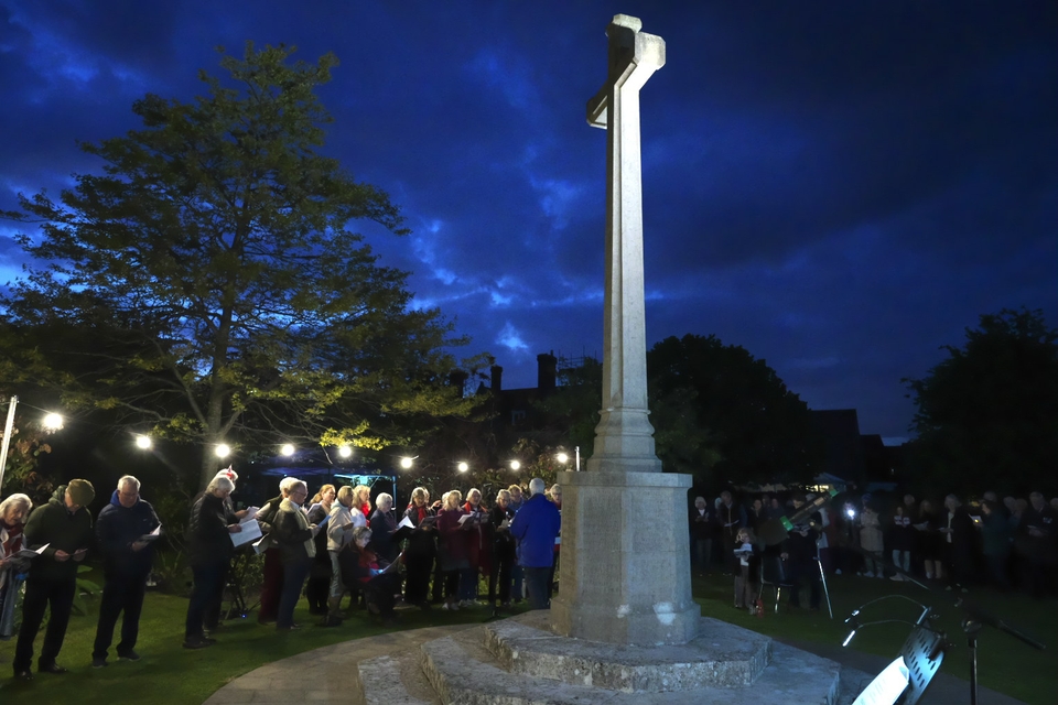 The Lamp Lights of Peace service at the war memorial in Bembridge