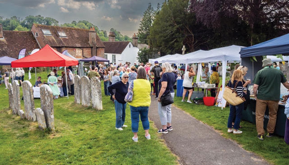 Stalls and vendors were set up in the churchyard