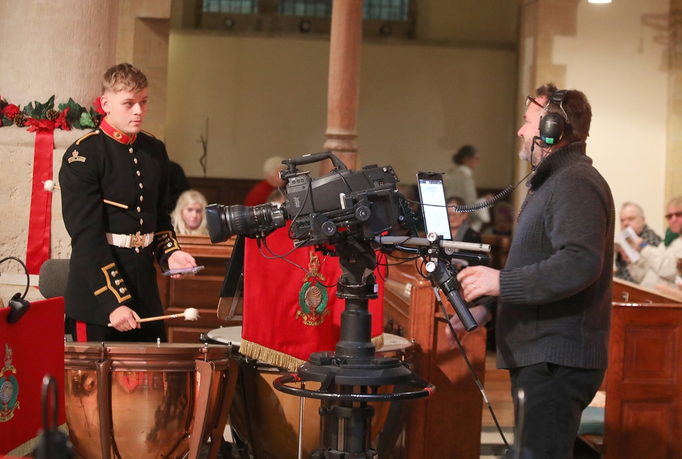 The BBC’s TV cameras filmed choir, musicians and congregation