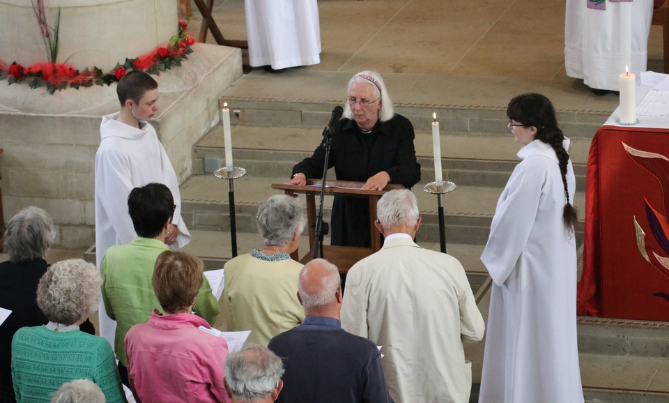 The Rev Sandra Lloyd, one of those ordained in our cathedral in 1994, read from the gospel
