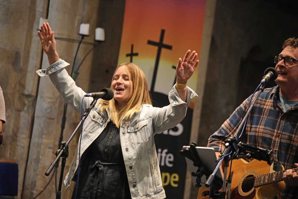Worship at the evening celebration in St Mary’s Portchester