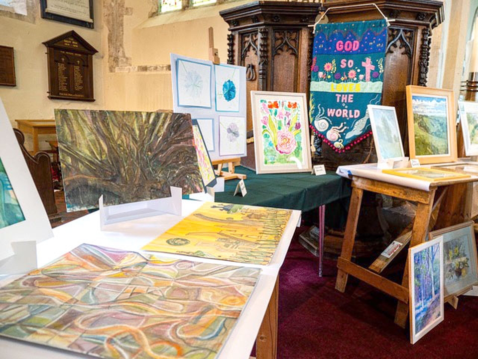 An exhibition of local artists’ work was on display inside the church