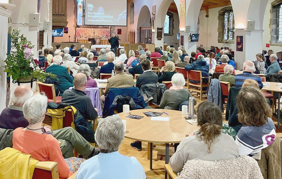The church was filled with people from the church and local community