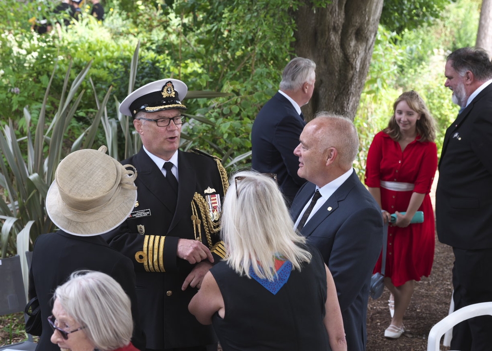 Captain Christopher Peschke, the naval attache from the High Commission in London, at the Service of Remembrance