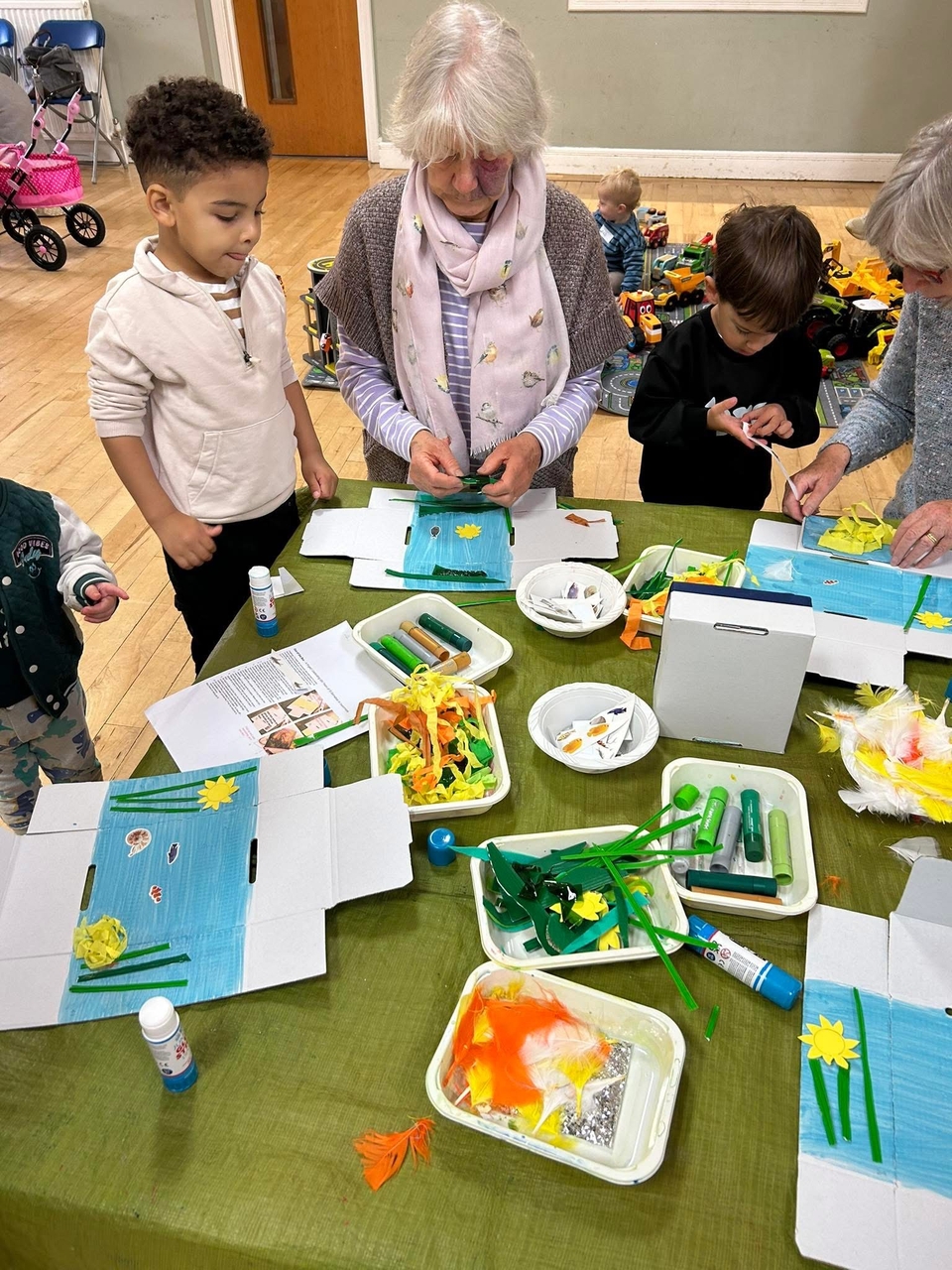 The Cygnets meeting in the Paterson Centre contribute to the box project