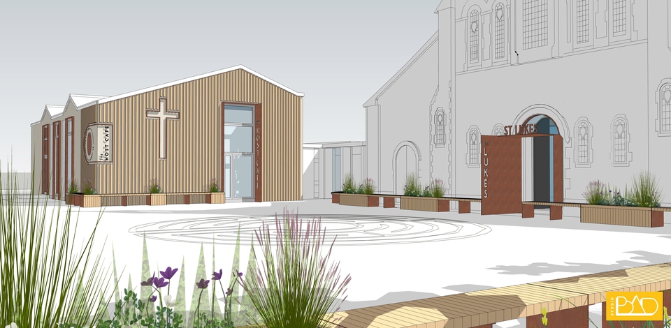 The architects’ plans for the outside of the church will give St Luke’s a new look