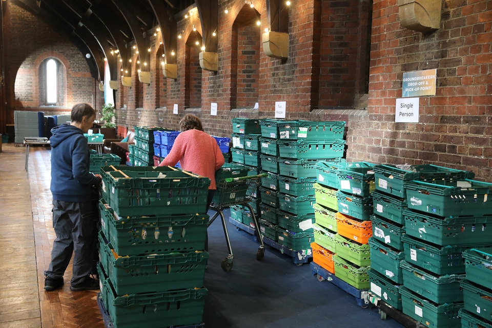 Volunteers put together packages of food for those using the Foodbank based at King’s Church